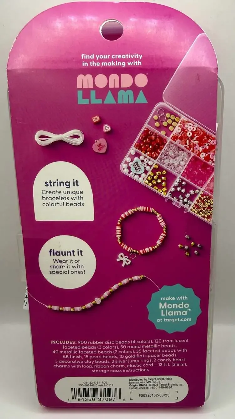 Mondo Llama Valentine's Bracelet Kit - DIY Beading & Jewelry Making Set